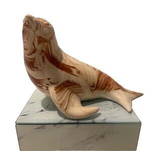 Vintage Arnel’s Signed By Artist Marbled Ceramic Sea Lion